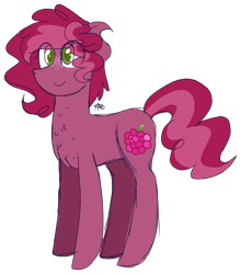 Size: 1469x1667 | Tagged: safe, artist:gallantserver, oc, oc only, oc:raspberry sugarcane, earth pony, pony, female, magical lesbian spawn, mare, offspring, parent:pinkie pie, parent:tempest shadow, parents:tempestpie, simple background, solo, transparent background