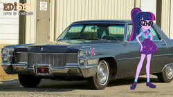 Size: 1920x1080 | Tagged: safe, artist:edy_january, sci-twi, twilight sparkle, equestria girls, g4, cadillac, car, solo, vehicle