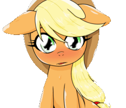 Size: 1480x1280 | Tagged: safe, artist:batipin, applejack, earth pony, pony, g4, animated, blinking, blushing, cute, eye shimmer, female, floppy ears, jackabetes, looking at you, mare, open mouth, simple background, solo, transparent background