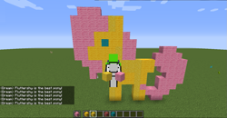 Size: 1365x708 | Tagged: artist needed, source needed, safe, fluttershy, pegasus, pony, g4, best pony, brony, dream (youtuber), minecraft