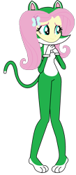 Size: 831x1903 | Tagged: safe, artist:selenaede, artist:super-nick-2001, fluttershy, cat, equestria girls, g4, animal costume, barely eqg related, base used, cat costume, cat ears, cat luigi, cat tail, catsuit, clothes, costume, crossover, fluttercat, gloves, luigi, nintendo, paw gloves, paws, super mario 3d world, super mario bros.