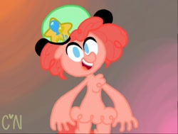 Size: 512x387 | Tagged: safe, artist:chibinel, pinkie pie, anthro, g4, crossover, crossover fusion, fusion, fusion:pinker, fusion:pinkie pie, fusion:wander, solo, wander (wander over yonder), wander over yonder, wander's hat, we have become one