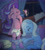 Size: 2572x2831 | Tagged: safe, artist:asdfasfasda, starlight glimmer, trixie, pony, unicorn, g4, adult foal, belly button, caretaker, clothes, diaper, diaper cover, diaper fetish, drool, duo, fetish, high res, hoof sucking, levitation, magic, non-baby in diaper, pacifier, panties, sleepy, telekinesis, underwear