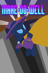 Size: 1297x1969 | Tagged: safe, artist:thunder-blur, mare do well, earth pony, pony, g4, comic cover, lineless, simple background, solo, superhero