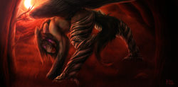 Size: 2000x980 | Tagged: safe, artist:raychelrage, oc, oc only, pegasus, pony, vampire, pegasus oc, solo, wings