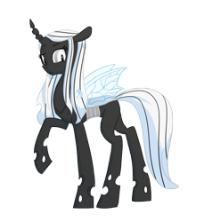 Size: 2400x2625 | Tagged: safe, artist:carnifex, oc, oc only, oc:queen venyx, changeling, changeling queen, changeling queen oc, female, high res, simple background, solo, transparent background, white changeling