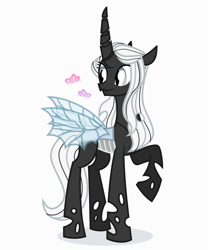 Size: 2500x3000 | Tagged: safe, artist:yankirichan, oc, oc only, oc:queen venyx, changeling, changeling queen, changeling queen oc, female, high res, simple background, solo, transparent background, white changeling