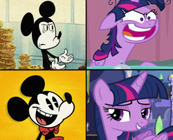 Size: 1000x810 | Tagged: safe, twilight sparkle, alicorn, pony, a trivial pursuit, every little thing she does, g4, disney, drake, hotline bling, male, meme, mickey mouse, new mickey mouse shorts, pac-man eyes, the wonderful world of mickey mouse, twilight snapple, twilight sparkle (alicorn)