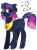 Size: 1350x1802 | Tagged: safe, artist:gallantserver, oc, oc only, oc:damascus, pony, unicorn, concave belly, element of magic, female, magical lesbian spawn, mare, offspring, parent:princess luna, parent:tempest shadow, parents:tempestluna, simple background, solo, transparent background