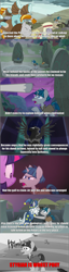 Size: 2003x7875 | Tagged: safe, edit, edited screencap, screencap, bell tolls, pony of shadows, rockhoof, star swirl the bearded, stygian, twilight sparkle, alicorn, earth pony, pony, unicorn, g4, shadow play, antagonist, beard, book, caption, cloak, clothes, comic, door, facial hair, female, hoof on shoulder, image macro, impact font, journal, male, mare, netitus, op has a point, open mouth, pointing, ponehenge, raised hoof, screencap comic, shield, stallion, star swirl's journal, text, twilight sparkle (alicorn), unnamed character, unnamed pony, village, worst pony