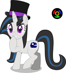 Size: 2716x2974 | Tagged: safe, artist:kyoshyu, oc, oc only, oc:silent night, pony, unicorn, female, hat, high res, mare, simple background, solo, top hat, transparent background, vector