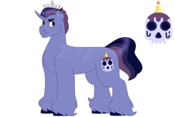 Size: 1280x854 | Tagged: safe, artist:itstechtock, oc, oc only, pony, unicorn, crown, jewelry, offspring, parent:stygian, parent:twilight sparkle, parents:twigian, regalia, simple background, solo, white background