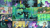 Size: 1966x1108 | Tagged: safe, edit, edited screencap, editor:quoterific, screencap, applejack, discord, fluttershy, pinkie pie, princess cadance, princess celestia, princess flurry heart, princess luna, queen chrysalis, rainbow dash, rarity, shining armor, spike, starlight glimmer, thorax, trixie, twilight sparkle, alicorn, changedling, changeling, flying pig, pig, pony, g4, to where and back again, changeling hive, cocoon, king thorax, mane six, our town, twilight sparkle (alicorn)