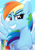 Size: 1980x2800 | Tagged: safe, artist:whitequartztheartist, rainbow dash, pegasus, pony, g4, cloud, faic, female, grin, sky, smiling, smug, smugdash, solo