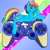 Size: 2500x2500 | Tagged: safe, artist:koa, artist:koapony, rainbow dash, pegasus, pony, g4, dualshock controller, female, high res, one eye closed, open mouth, playstation, playstation 3, solo, wink
