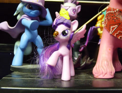 Size: 2500x1910 | Tagged: safe, trixie, twilight sparkle, alicorn, insect, ladybug, pony, unicorn, g1, g4, big brother ponies, future twilight, insect on nose, irl, mc donald's toys, mcdonald's, mcdonald's happy meal toys, merchandise, photo, this will end in tears, toy, twilight hates ladybugs, twilight sparkle (alicorn), welovefine, what could possibly go wrong