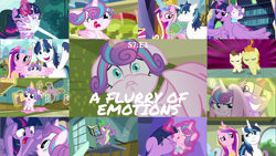 Size: 1976x1111 | Tagged: safe, edit, edited screencap, editor:quoterific, screencap, first base, linky, little red, parasol, peach fuzz, pound cake, princess cadance, princess flurry heart, pumpkin cake, shining armor, shoeshine, spike, twilight sparkle, whammy, alicorn, dragon, earth pony, pony, unicorn, a flurry of emotions, g4, angry, book, collage, diaper, flurry heart is not amused, force field, glowing horn, hoof pointing, horn, magic, magic aura, offscreen character, pun, raspberry, roar, strong, tummy buzz, twilight sparkle (alicorn), unamused, worried