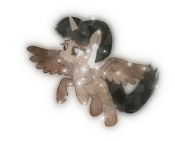 Size: 8000x6438 | Tagged: safe, artist:php178, derpibooru exclusive, oc, oc only, oc:nocturnal vision, alicorn, pony, 2020, absurd resolution, alicorn oc, alternate hairstyle, bedroom eyes, colored wings, crystalline, crystallized, crystallized pony, ear piercing, earring, female, flying, glowing, gradient wings, horn, inkscape, jewelry, lidded eyes, looking down, mare, piercing, ponified, realistic mane, simple background, smiling, solo, sparkles, transparent background, vector, wings