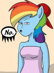 Size: 763x1024 | Tagged: safe, artist:7thdementia, human, anthro, eared humanization, funny, humanized, no, pony coloring, serious rainbow