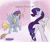 Size: 2400x2000 | Tagged: safe, artist:rocket-lawnchair, derpy hooves, rarity, pegasus, pony, unicorn, g4, butt, cute, derpabetes, derpy being derpy, hat, high res, indoors, plot, present, raribetes, rearity, silly, silly pony