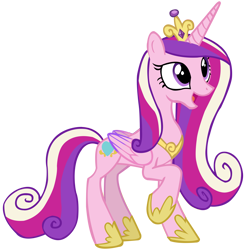 Size: 7563x7700 | Tagged: safe, artist:laszlvfx, princess cadance, alicorn, pony, g4, absurd resolution, cutie mark, female, happy, mare, open mouth, raised hoof, simple background, transparent background, vector