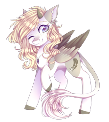 Size: 2000x2245 | Tagged: safe, artist:shiromidorii, oc, oc only, oc:tegan, pegasus, pony, female, high res, horns, mare, simple background, solo, transparent background