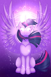 Size: 900x1353 | Tagged: safe, artist:nivimonster, twilight sparkle, alicorn, pony, g4, glowing eyes, magic, solo, twilight sparkle (alicorn)