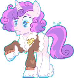 Size: 2404x2549 | Tagged: safe, artist:kurosawakuro, oc, oc only, pony, unicorn, base used, bomber jacket, clothes, high res, jacket, magical lesbian spawn, male, offspring, parent:diamond tiara, parent:princess flurry heart, simple background, solo, teenager, transparent background