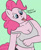 Size: 2900x3500 | Tagged: safe, artist:demitri, pinkie pie, earth pony, anthro, g4, :3, belly button, breasts, busty pinkie pie, cleavage, collarbone, cute, diapinkes, high res, open mouth, signature, solo, tongue out, wingding eyes