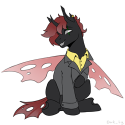 Size: 5315x5312 | Tagged: safe, artist:dorkmark, oc, oc only, changeling, pony, absurd resolution, red changeling, smiling, solo