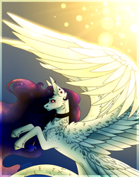 Size: 2137x2717 | Tagged: safe, artist:amcirken, oc, oc only, oc:serazimelii, pegasus, pony, female, high res, mare, solo, spread wings, wings