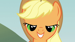 Size: 1920x1080 | Tagged: safe, screencap, applejack, earth pony, pony, apple family reunion, g4, season 3, bedroom eyes, bwomp, day, female, rapeface, solo