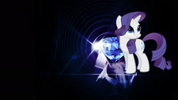 Size: 1920x1080 | Tagged: safe, artist:hardii, edit, rarity, pony, unicorn, g4, diamond, female, mare, solo, wallpaper, wallpaper edit