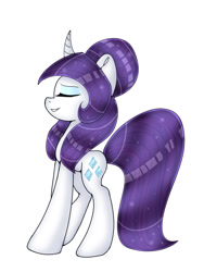 Size: 876x1167 | Tagged: safe, artist:vibrantwishes, rarity, pony, g4, alternate hairstyle, simple background, solo, white background