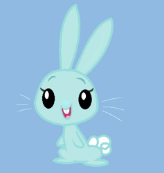 Size: 443x468 | Tagged: safe, artist:elementbases, oc, oc only, rabbit, animal, base used, blue background, cute, gloating, looking at you, mammal, non-pony oc, not trixie, simple background, solo