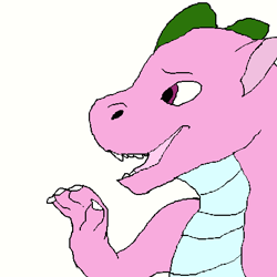 Size: 453x453 | Tagged: safe, artist:crabbykarkat, spike (g1), dragon, g1, male, open mouth, simple background, solo, teeth, white background
