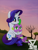 Size: 1400x1866 | Tagged: safe, artist:theretroart88, rarity, spike, dragon, pony, unicorn, g4, blushing, cute, female, male, raribetes, ship:sparity, shipping, spikabetes, spikelove, straight, sunset, tree