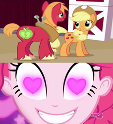 Size: 852x936 | Tagged: safe, edit, edited screencap, screencap, applejack, big macintosh, pinkie pie, coinky-dink world, equestria girls, g4, my little pony equestria girls: summertime shorts, where the apple lies, applecest, female, incest, male, meme, pinkie's eyes, ship:applemac, shipping, straight