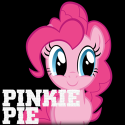 Size: 5000x5000 | Tagged: safe, artist:ace play, artist:poniesmemes, derpibooru exclusive, pinkie pie, earth pony, pony, g4, absurd resolution, black background, ponified, ponified album cover, sean kingston, simple background, solo, text, white text