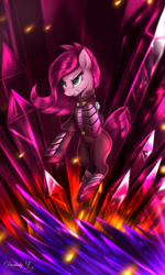 Size: 2100x3500 | Tagged: safe, artist:darksly, pinkie pie, earth pony, pony, g4, alternate timeline, apinkalypse pie, armor, crystal war timeline, high res, pinkamena diane pie