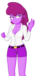 Size: 1080x2340 | Tagged: safe, artist:ah96, edit, editor:ah96, berry punch, berryshine, equestria girls, g4, breast edit, breasts, cleavage, equestria girls-ified, female, simple background, solo, transparent background