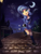 Size: 2250x3000 | Tagged: safe, artist:musical ray, princess luna, human, g4, clothes, crescent moon, cutie mark, cutie mark on clothes, female, high res, humanized, moon, night, open mouth, outdoors, running, shoes, smiling, solo, woona, younger