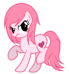 Size: 1021x1107 | Tagged: source needed, useless source url, safe, artist:muhammad yunus, oc, oc only, earth pony, pony, 2021 community collab, derpibooru community collaboration, g4, base used, cutie mark, female, heart, mare, pink hair, simple background, solo, transparent background, upset