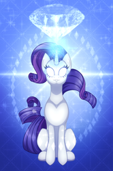 Size: 1536x2308 | Tagged: safe, artist:nivimonster, rarity, pony, g4, diamond, glowing eyes, magic, solo