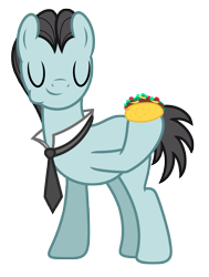 Size: 5110x6750 | Tagged: safe, artist:estories, bruce mane, earth pony, pony, g4, absurd resolution, eyes closed, food, male, simple background, solo, stallion, taco, transparent background, vector