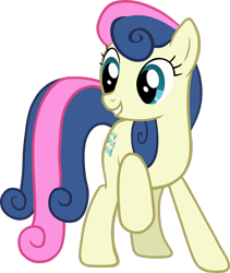Size: 2248x2667 | Tagged: safe, artist:scrimpeh, bon bon, sweetie drops, earth pony, pony, g4, female, high res, mare, raised hoof, simple background, smiling, solo, transparent background, vector