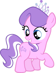 Size: 2139x2802 | Tagged: safe, artist:metatiara, diamond tiara, earth pony, pony, female, filly, high res, jewelry, looking back, simple background, tiara, transparent background, vector