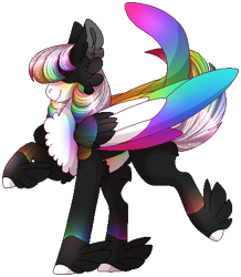 Size: 410x470 | Tagged: safe, artist:nobleclay, oc, oc only, oc:northern lights, pegasus, pony, colored wings, feathered fetlocks, female, mare, multicolored wings, pixel art, simple background, solo, transparent background, wings