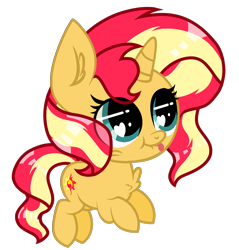 Size: 1234x1292 | Tagged: safe, artist:starflashing twinkle, sunset shimmer, pony, unicorn, g4, chest fluff, cute, heart eyes, hnnng, shimmerbetes, simple background, solo, tongue out, transparent background, wingding eyes
