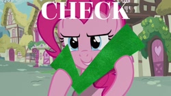 Size: 1920x1080 | Tagged: safe, edit, edited screencap, editor:quoterific, screencap, pinkie pie, pony, a friend in deed, g4, solo